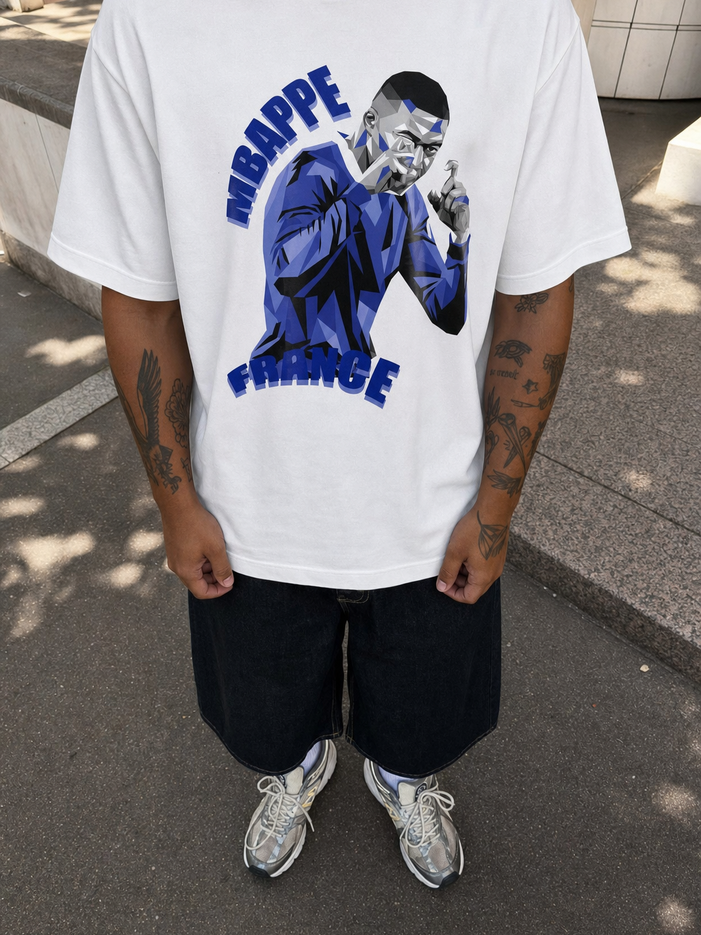 Off Supply Mbappé Pulse White T-Shirt – model front