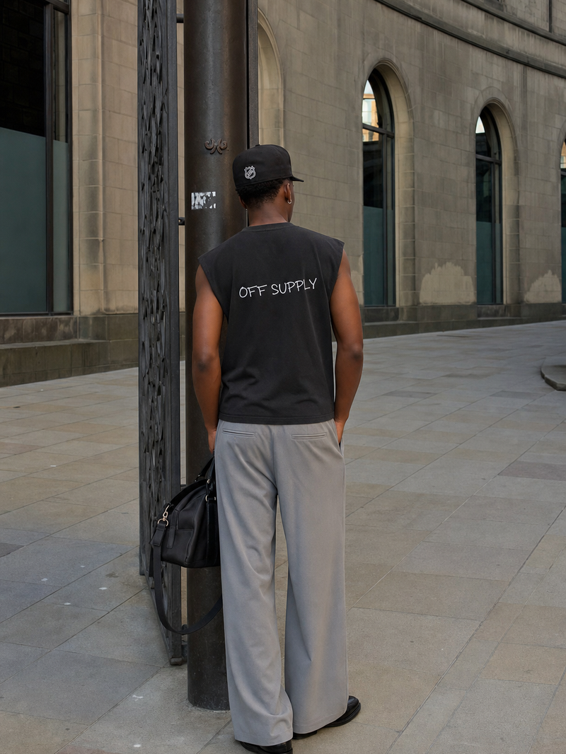 OFF SUPPLY CORE PEOPLE BLACK TANK – model back