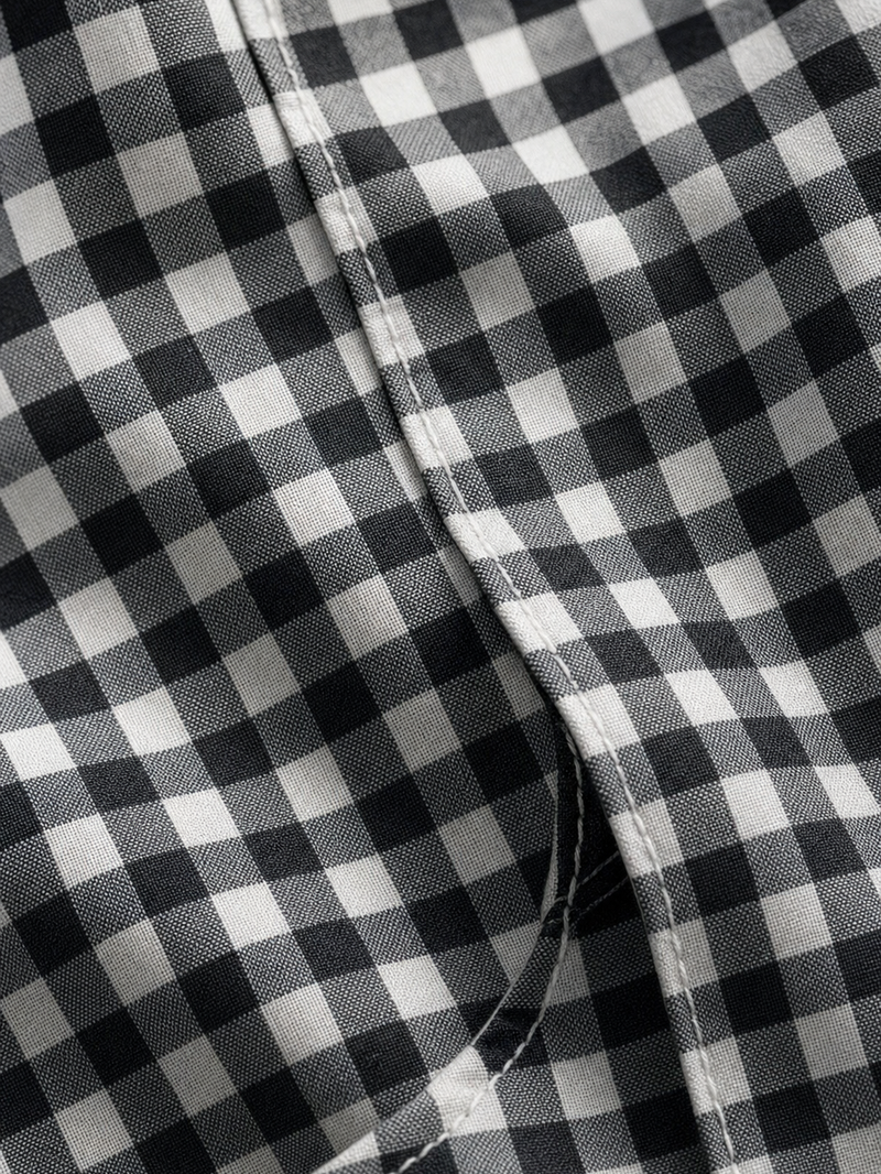 OFF SUPPLY HARMONY B/W CHECKS SHIRT – close-up detail