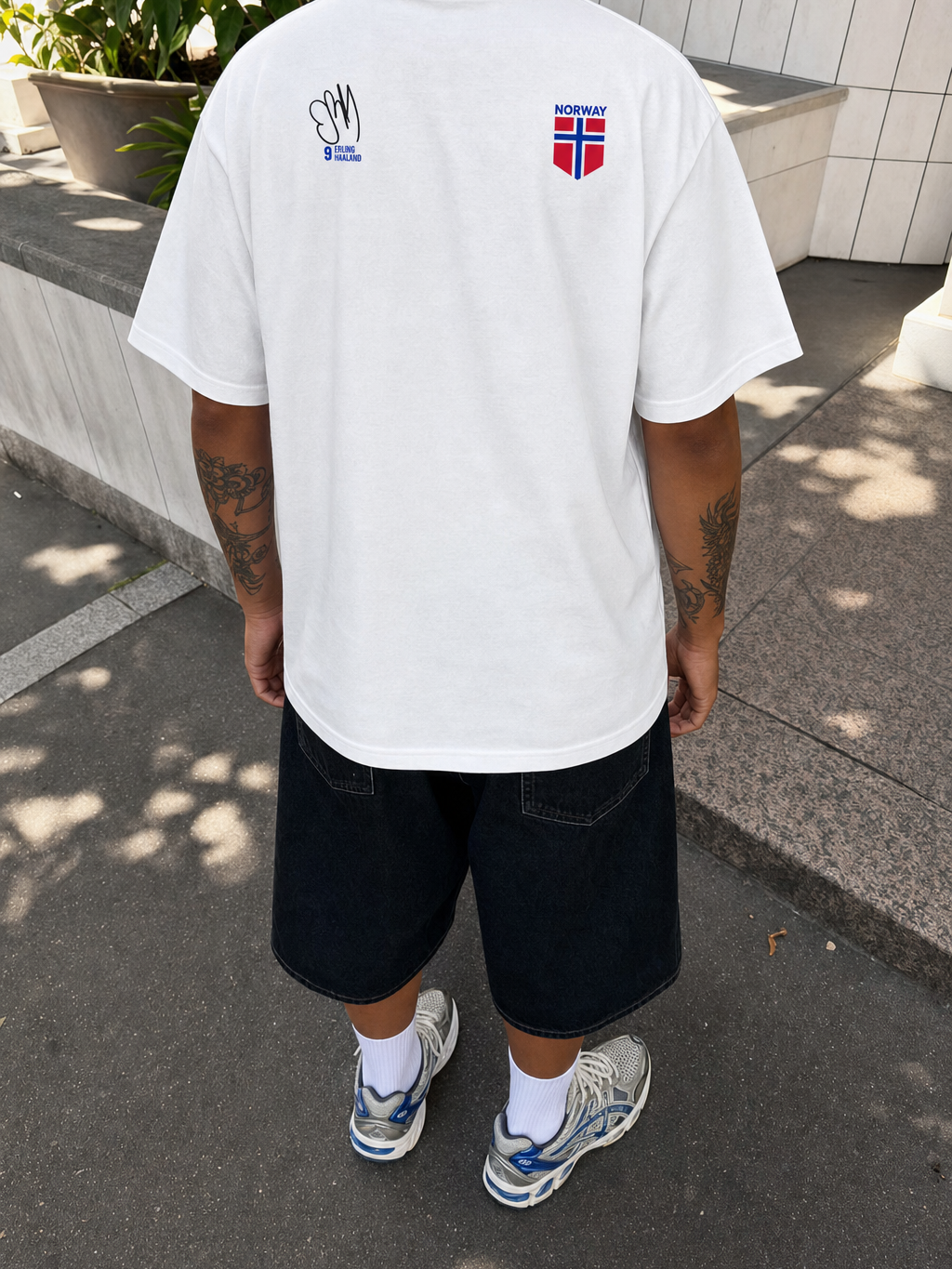 Off Supply Erling Haaland White T-Shirt – model back