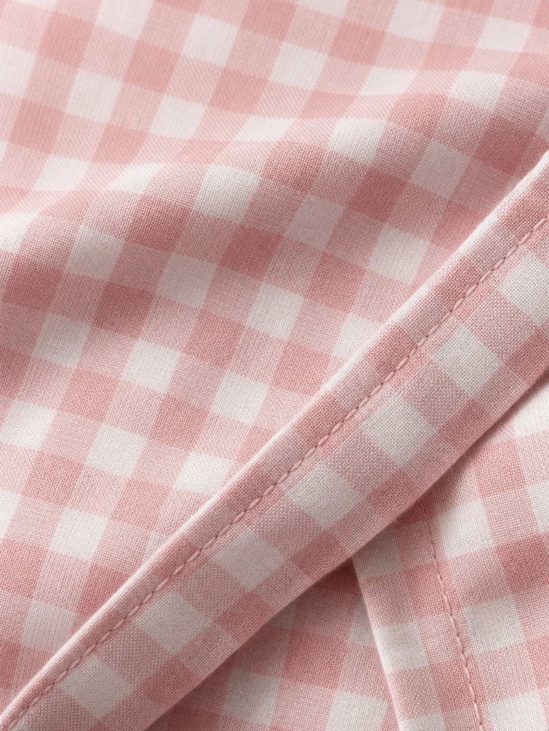 OFF SUPPLY HARMONY PINK CHECKS SHIRT – close-up detail