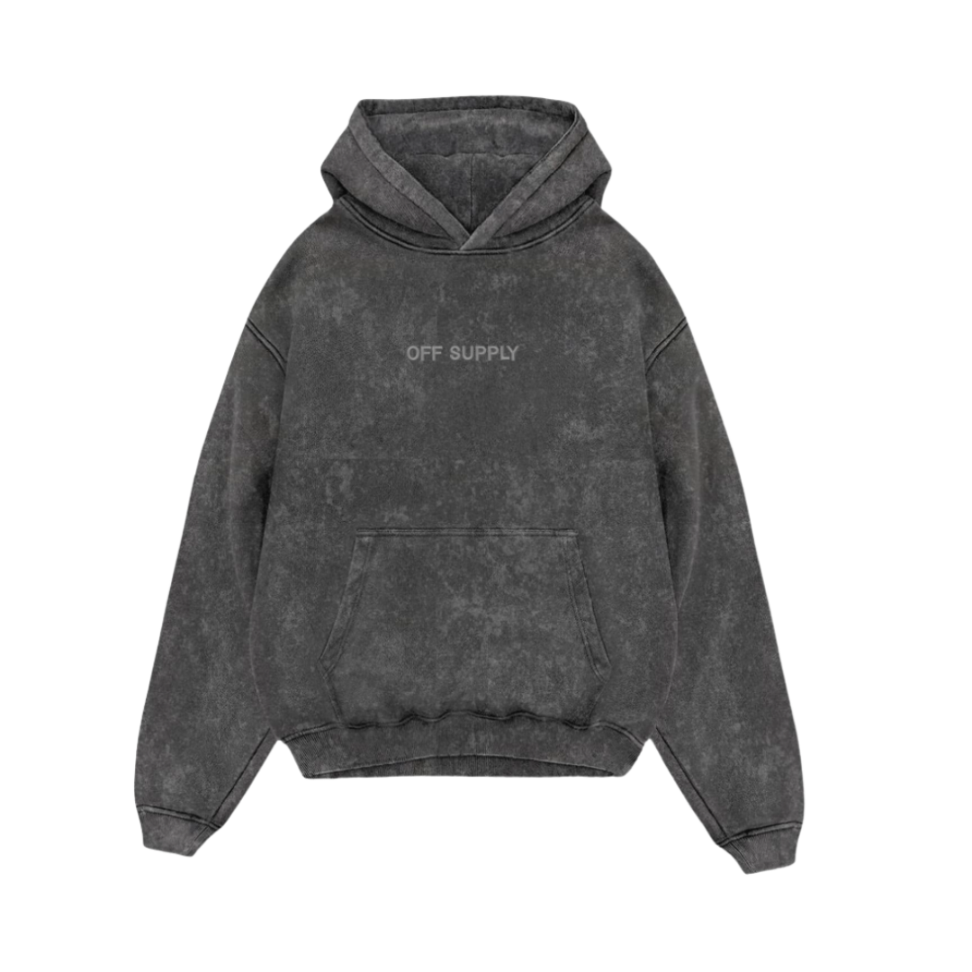 OFFSUPPLY GRAPHITE ACID WASH HOODIE