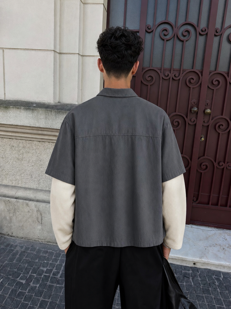 Off Supply Studio Faux layered Shirt Back – model back