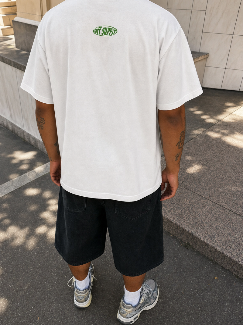 Off Supply Vini Strike White T-Shirt – model back