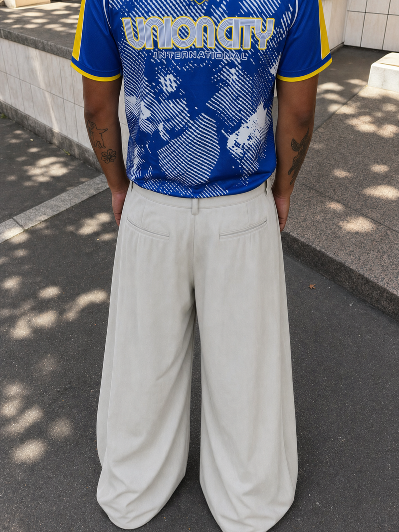 Off Supply Cascade White Trousers – model back