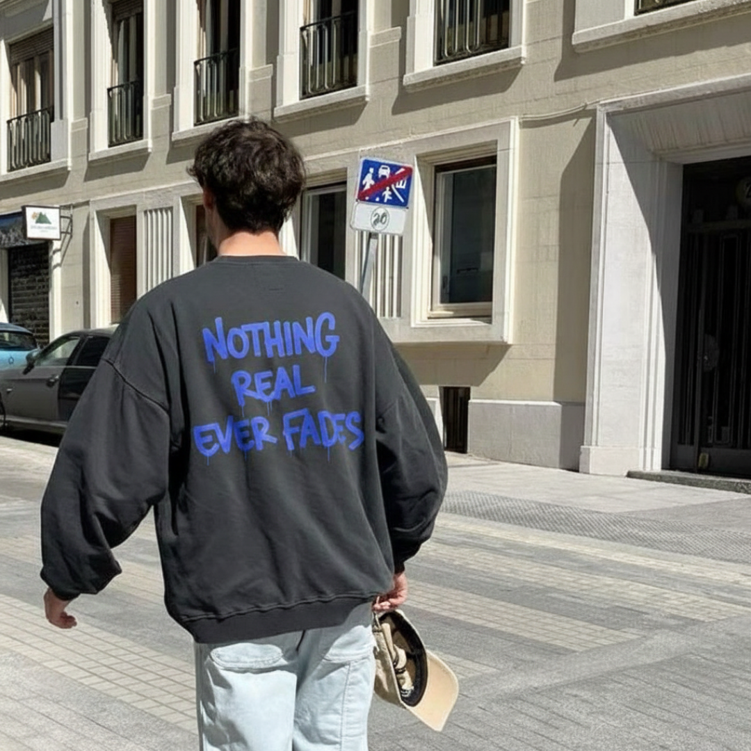OFFSUPLY NOTHING REAL EVER FADES OVERSIZED SWEATSHIRT