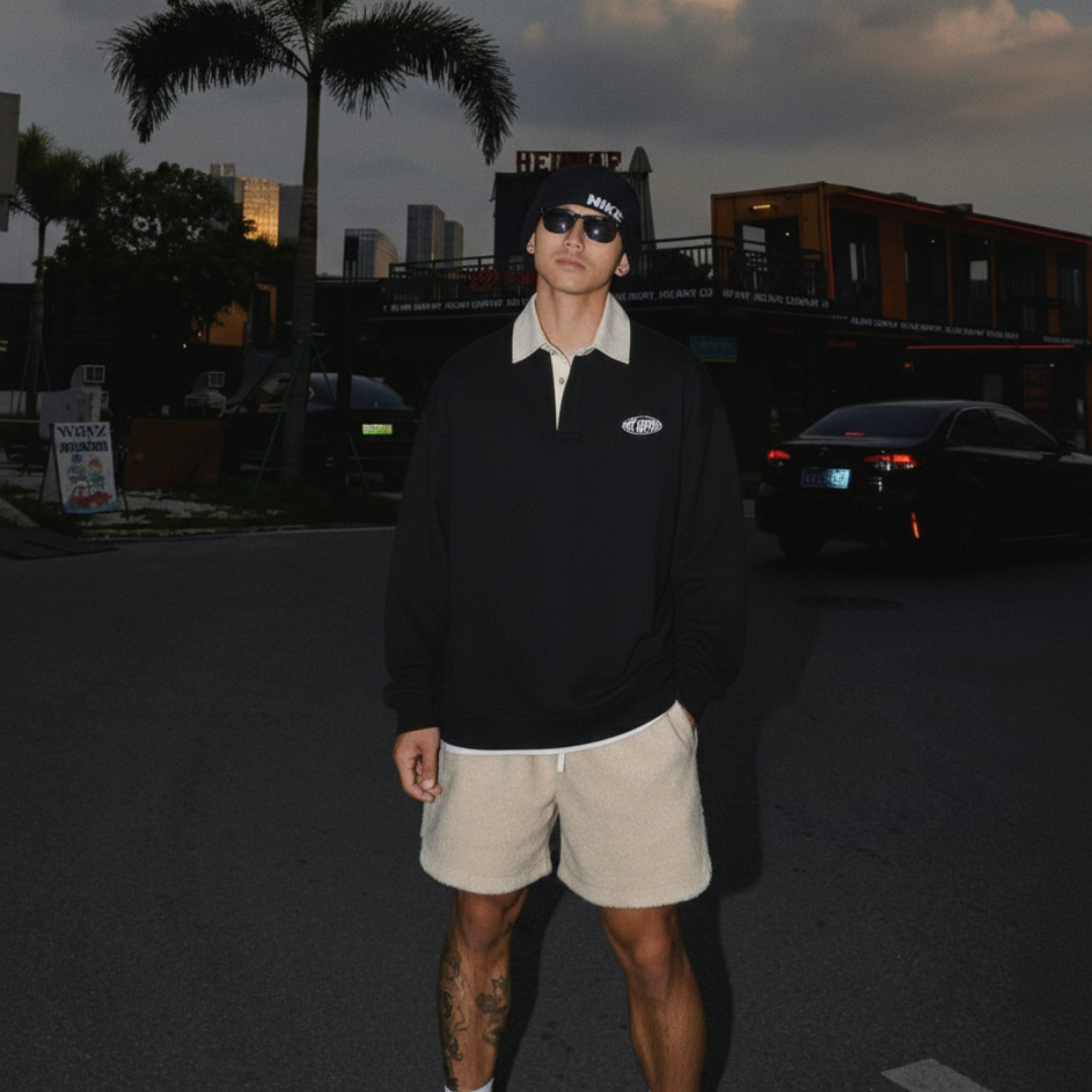 Off supply Classic black polo sweatshirt