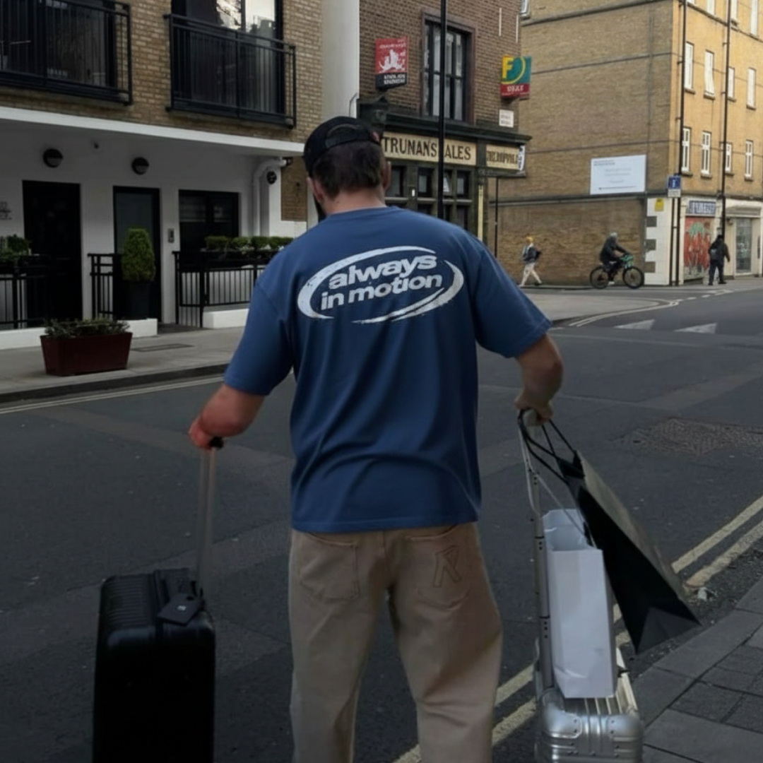 Off supply Always In Motion Blue T-shirt