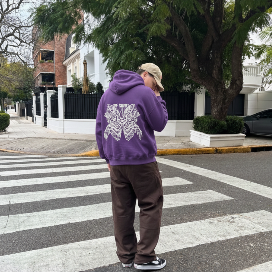 Off supply Eye Angel purple hoodie