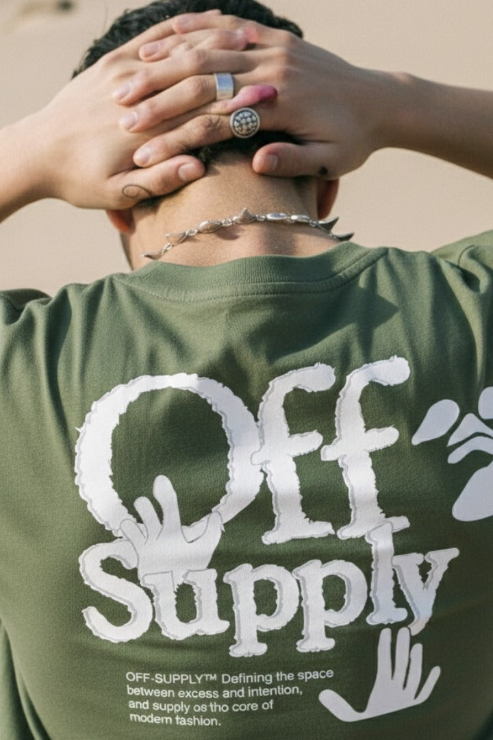 Off supply Modern Fashion olive green t-shirt