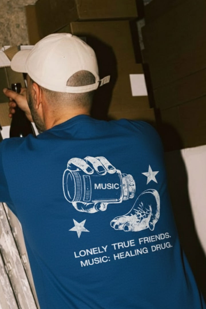 Off supply Music Drug Blue T-shirt