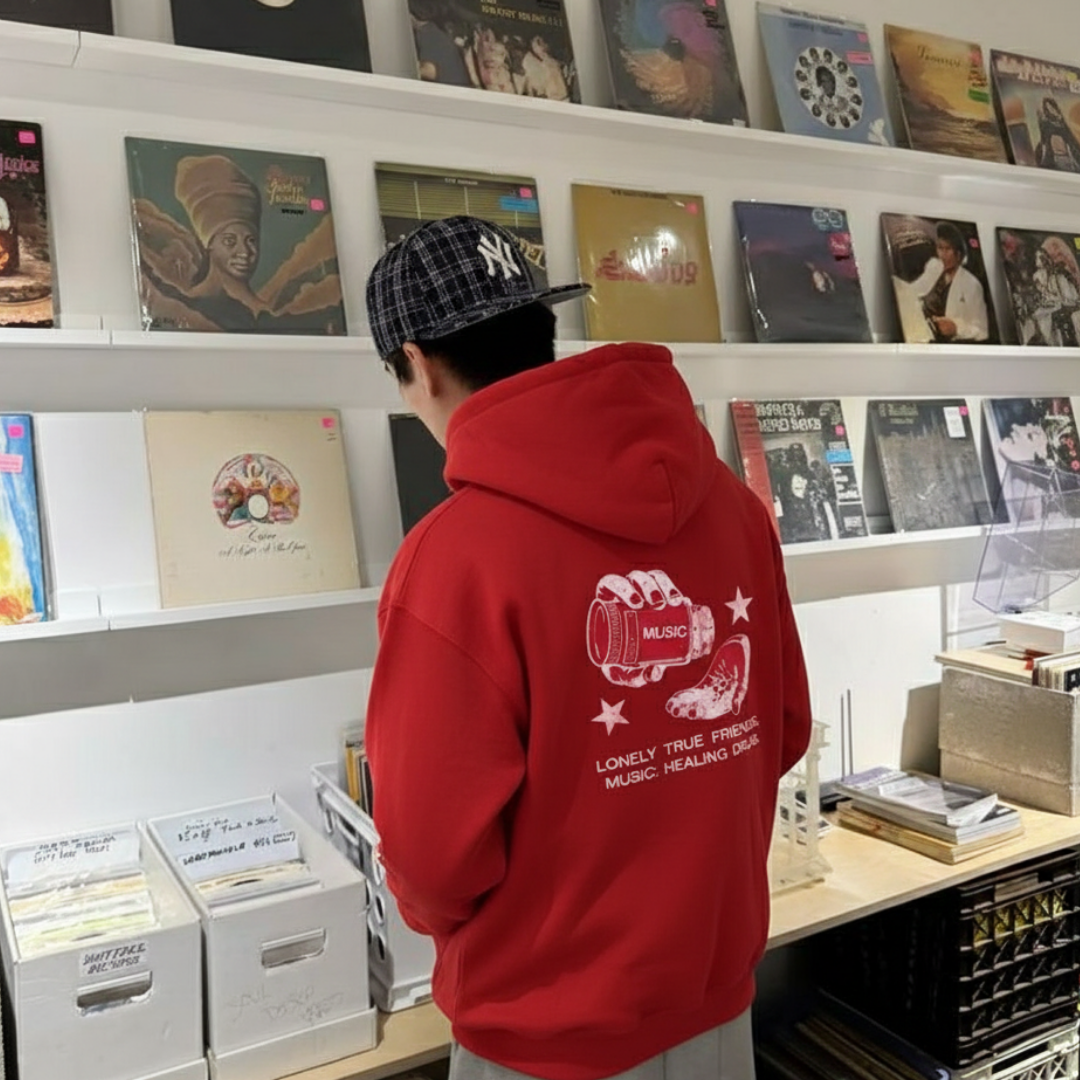 Off supply Music Drug Red Hoodie