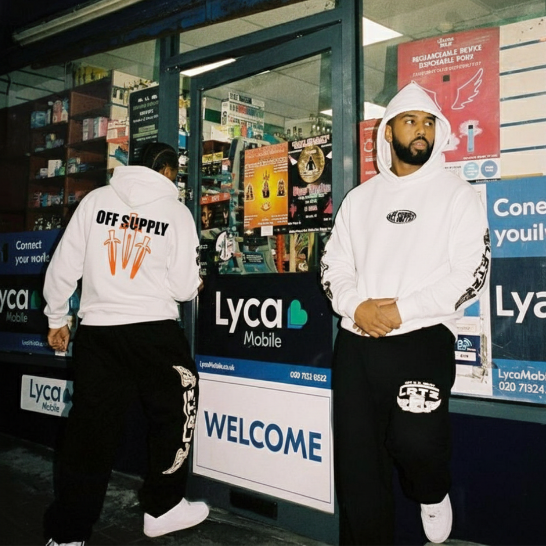 Off supply Orange Dagger white Hoodie