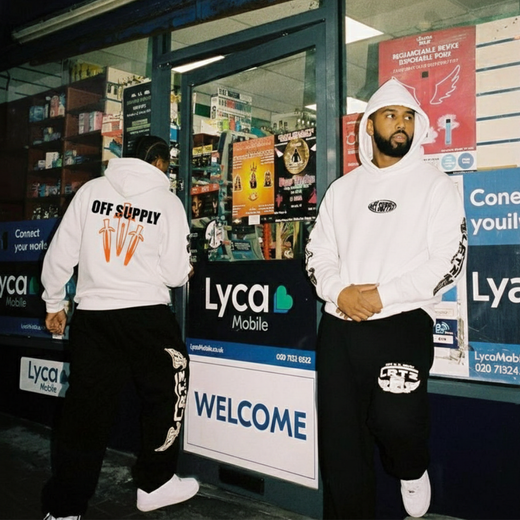 Off supply Orange Dagger white Hoodie
