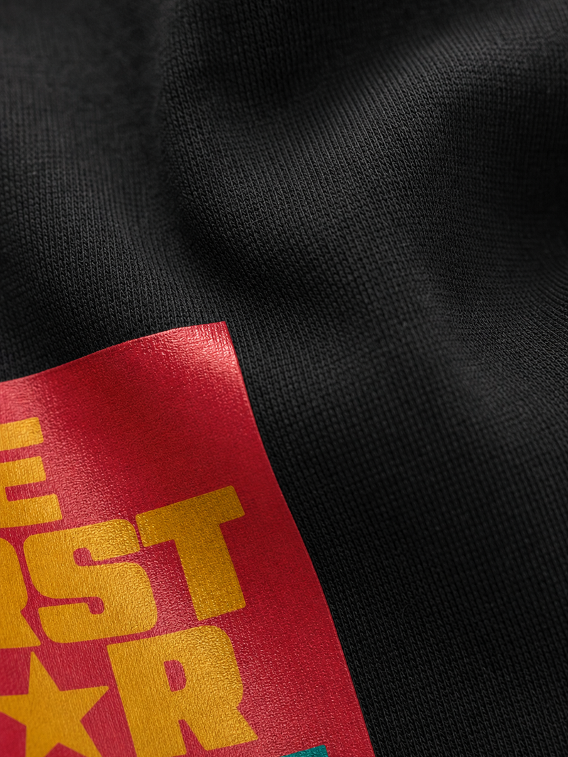 Off Supply First Star Black T-Shirt – close-up detail