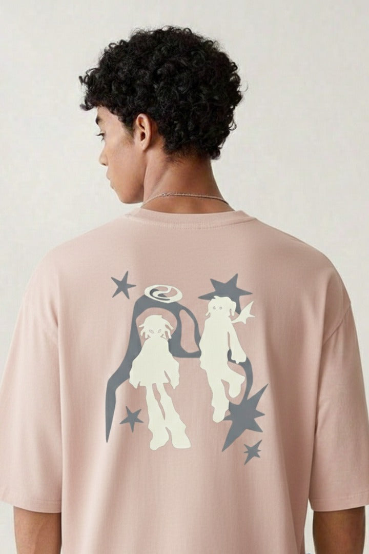 Off supply Two souls nude pink t-shirt