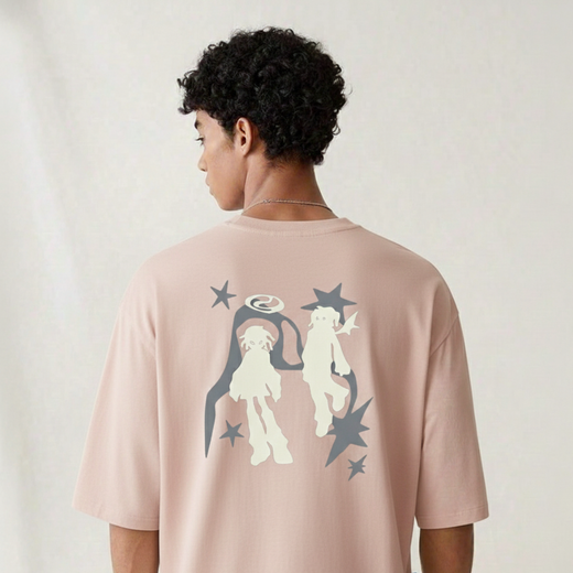 Off supply Two souls nude pink t-shirt