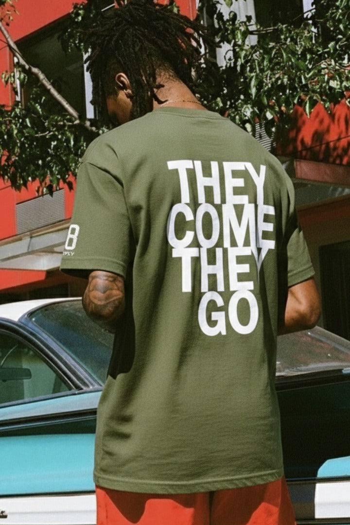 Off supply They come they go Olive T-shirt
