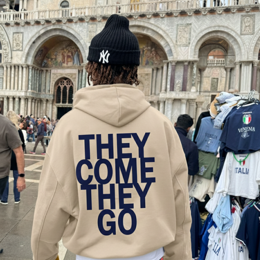 Off supply They come they go Beige Hoodie