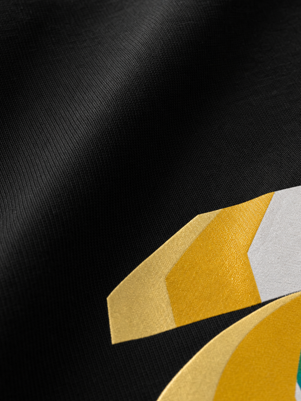 Off Supply Prism Trophy Black T-Shirt – close-up detail