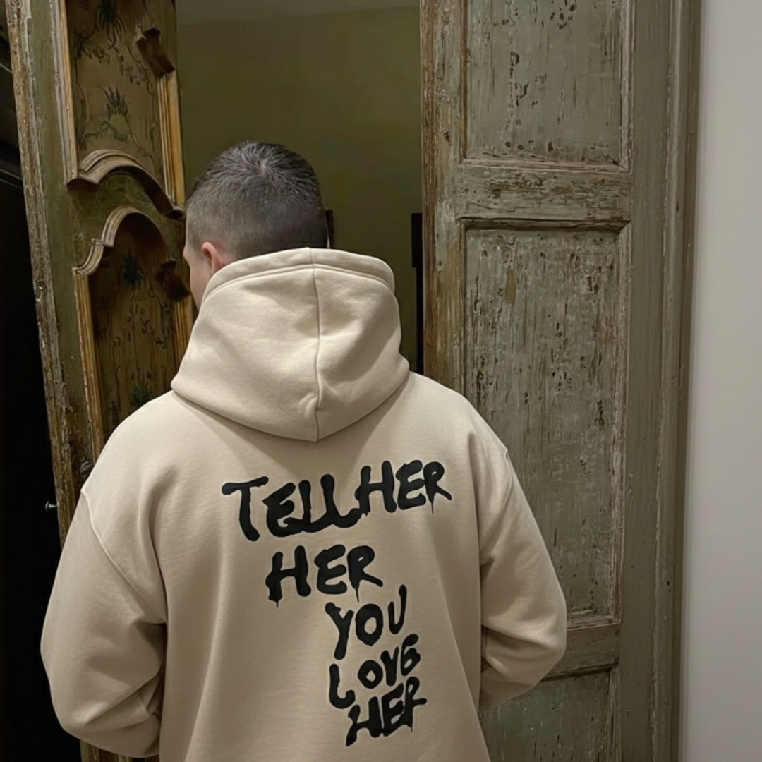 Off supply Tell her you love her beige Hoodie