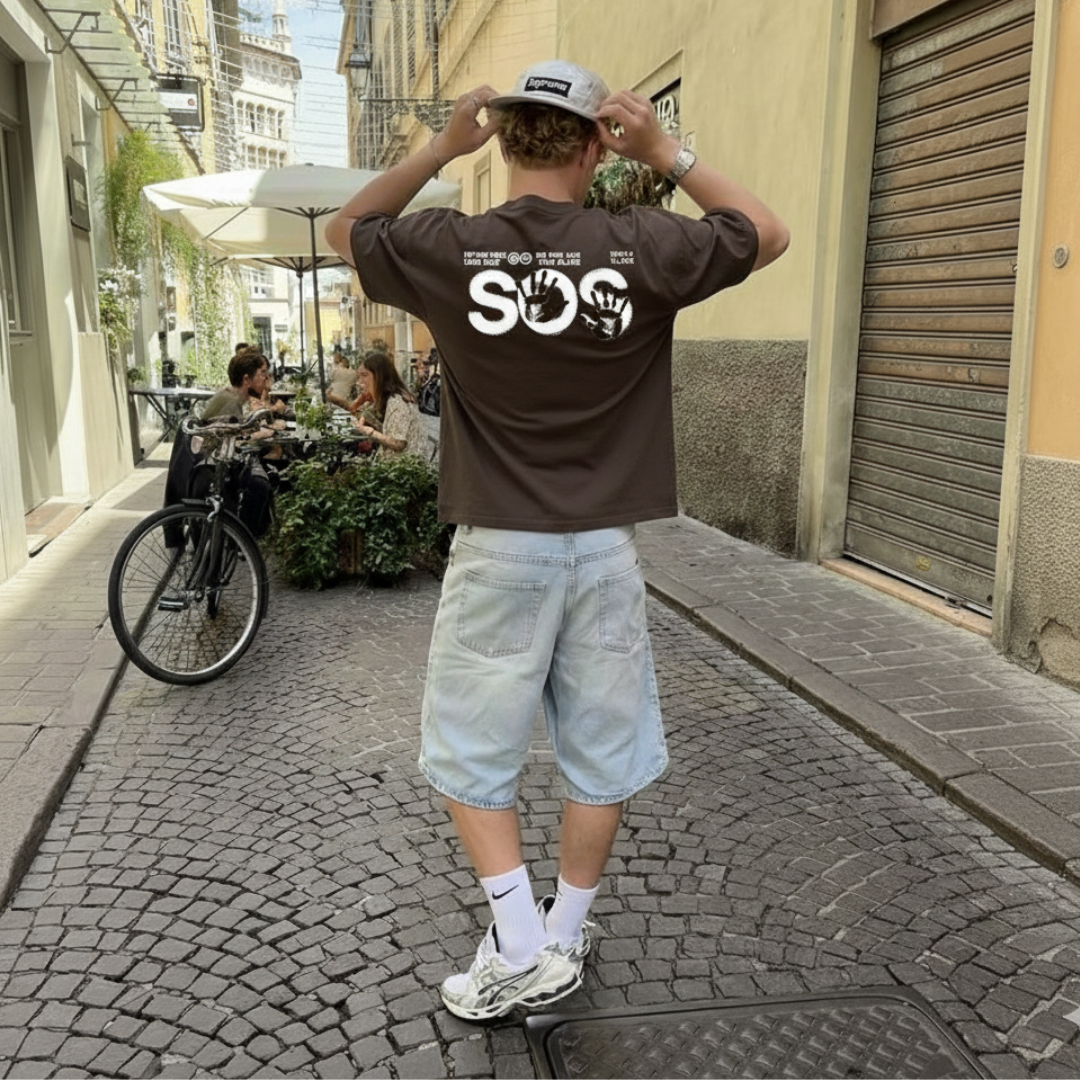 Off supply SOS Brown T-shirt