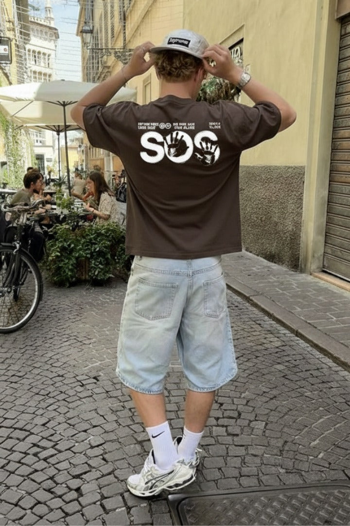 Off supply SOS Brown T-shirt