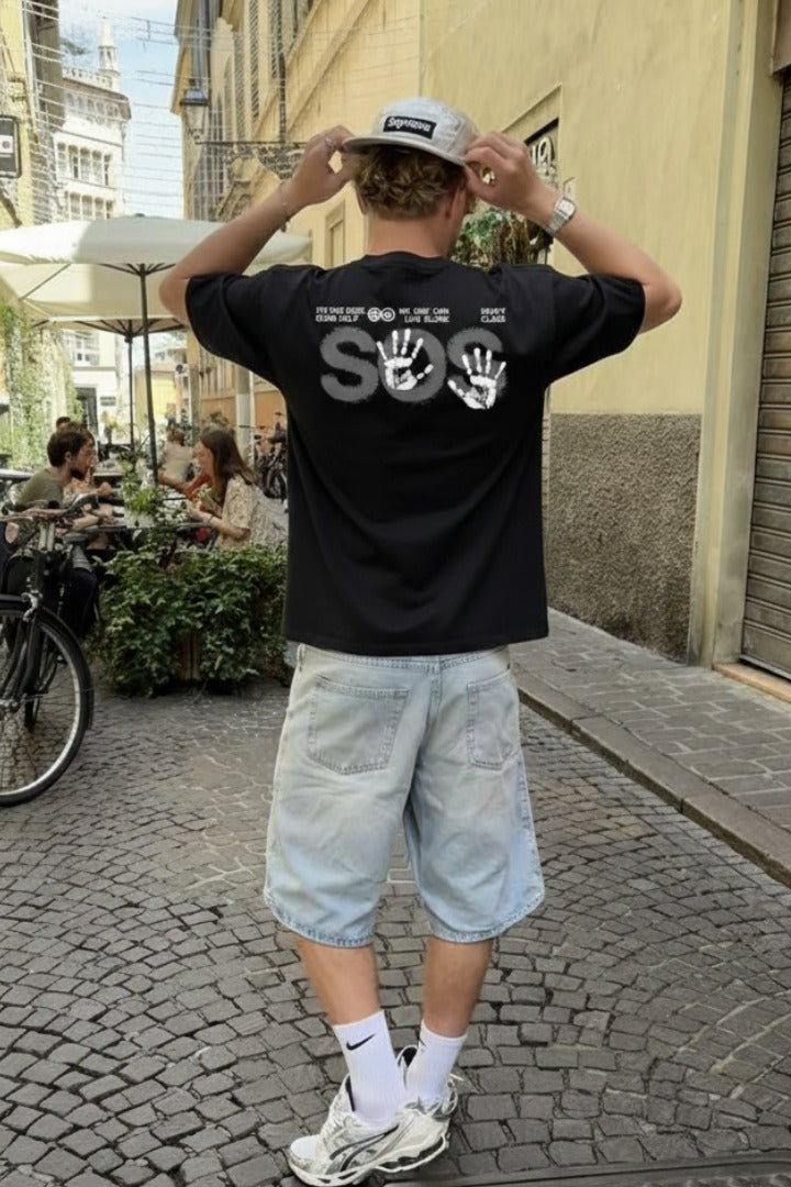 Off supply SOS Black T-shirt