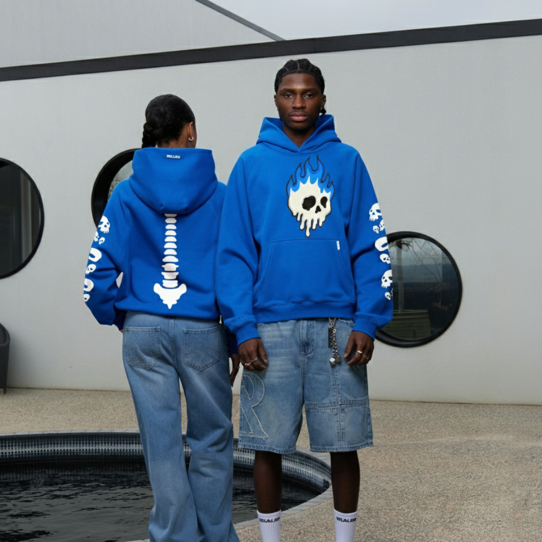 Off supply Skulls blue Hoodie