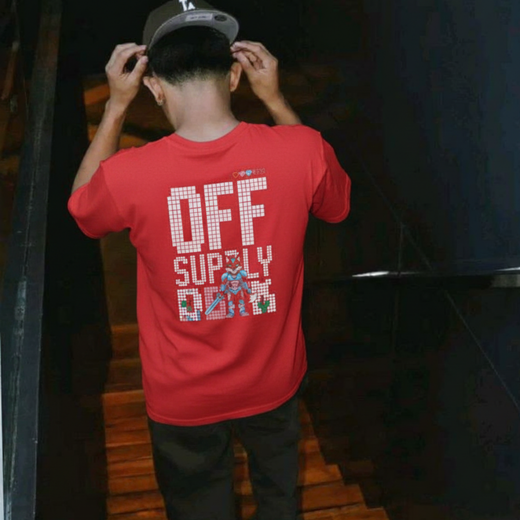 Off supply Pixel Warrior Red T-shirt