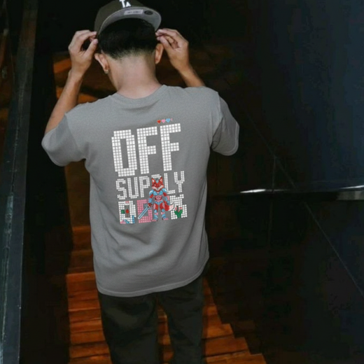 Off supply Pixel Warrior Grey T-shirt