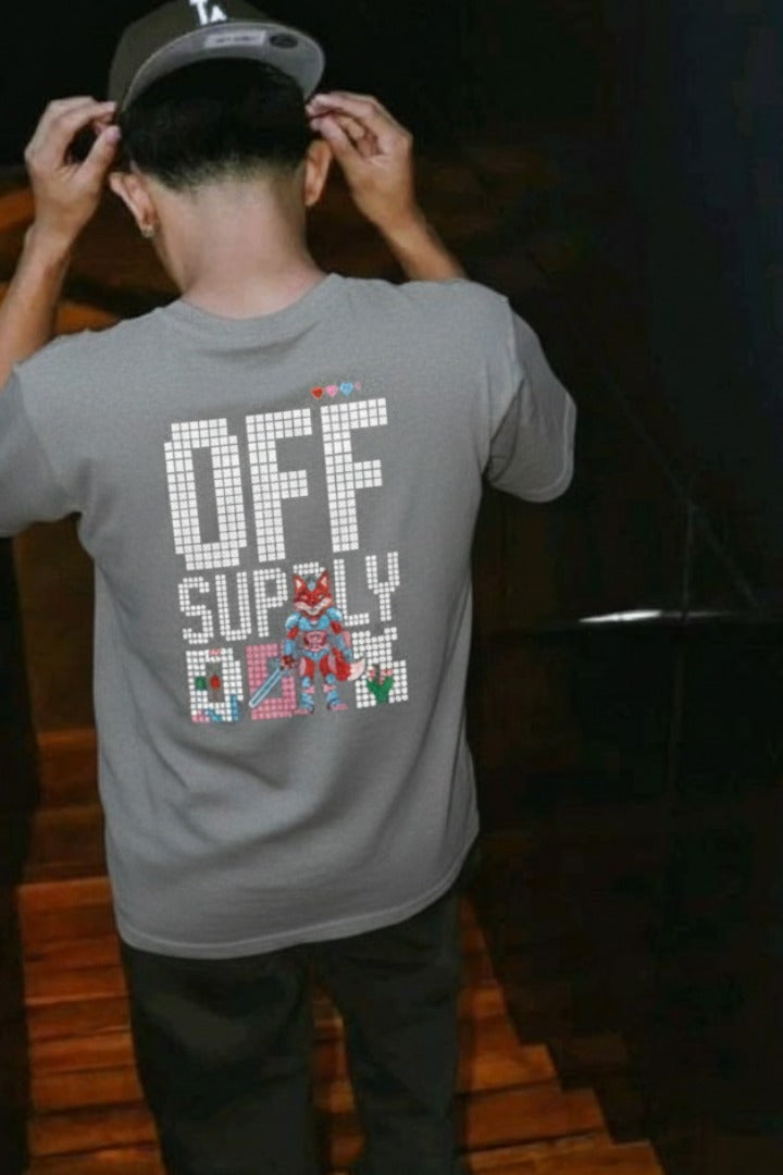 Off supply Pixel Warrior Grey T-shirt
