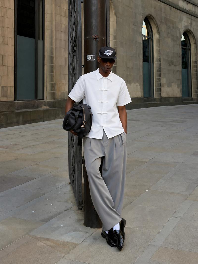 OFF SUPPLY CLASSIC HARMONY WHITE SHIRT – model front