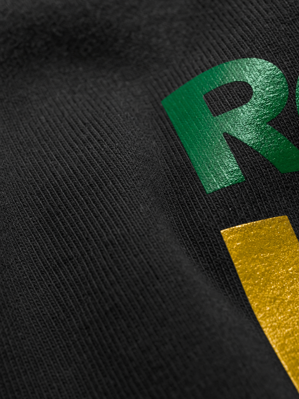 Off Supply Road To Hexa Black T-Shirt – close-up detail