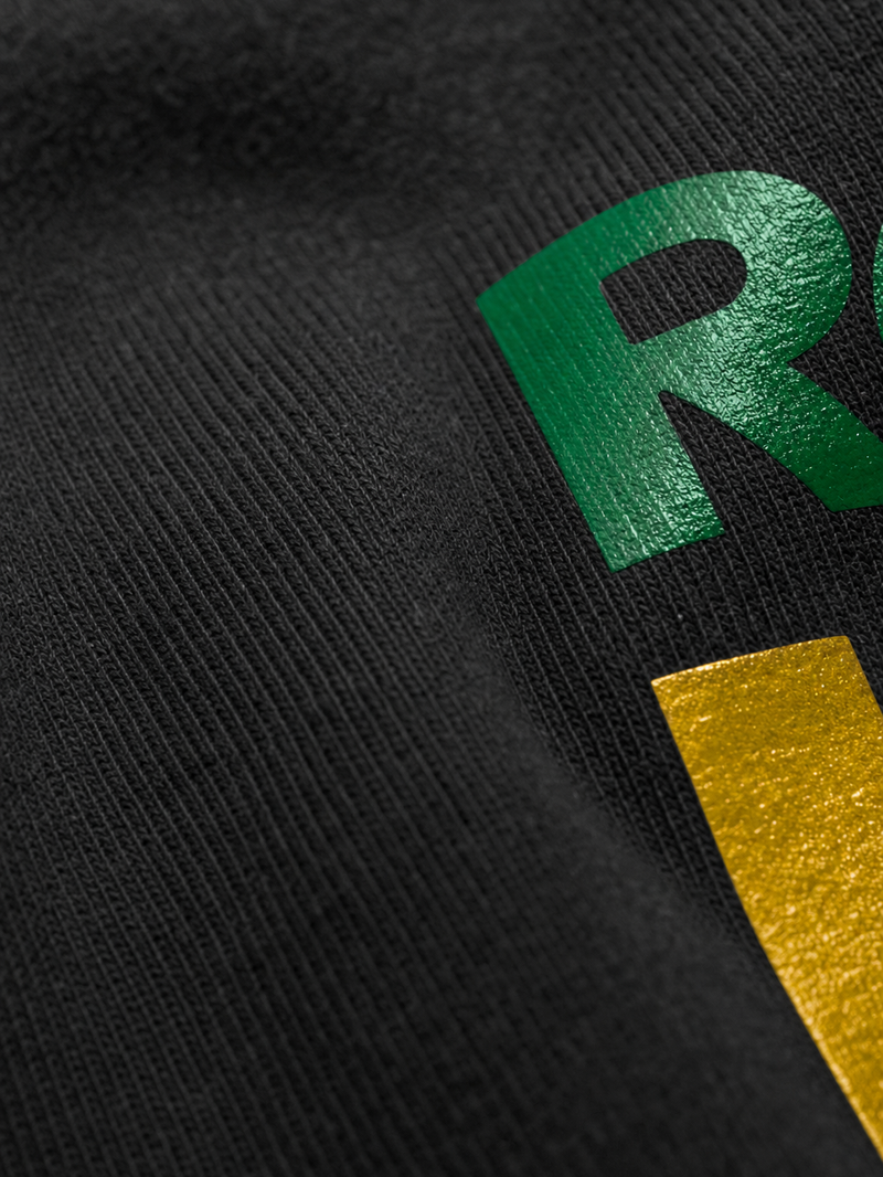 Off Supply Road To Hexa Black T-Shirt – close-up detail