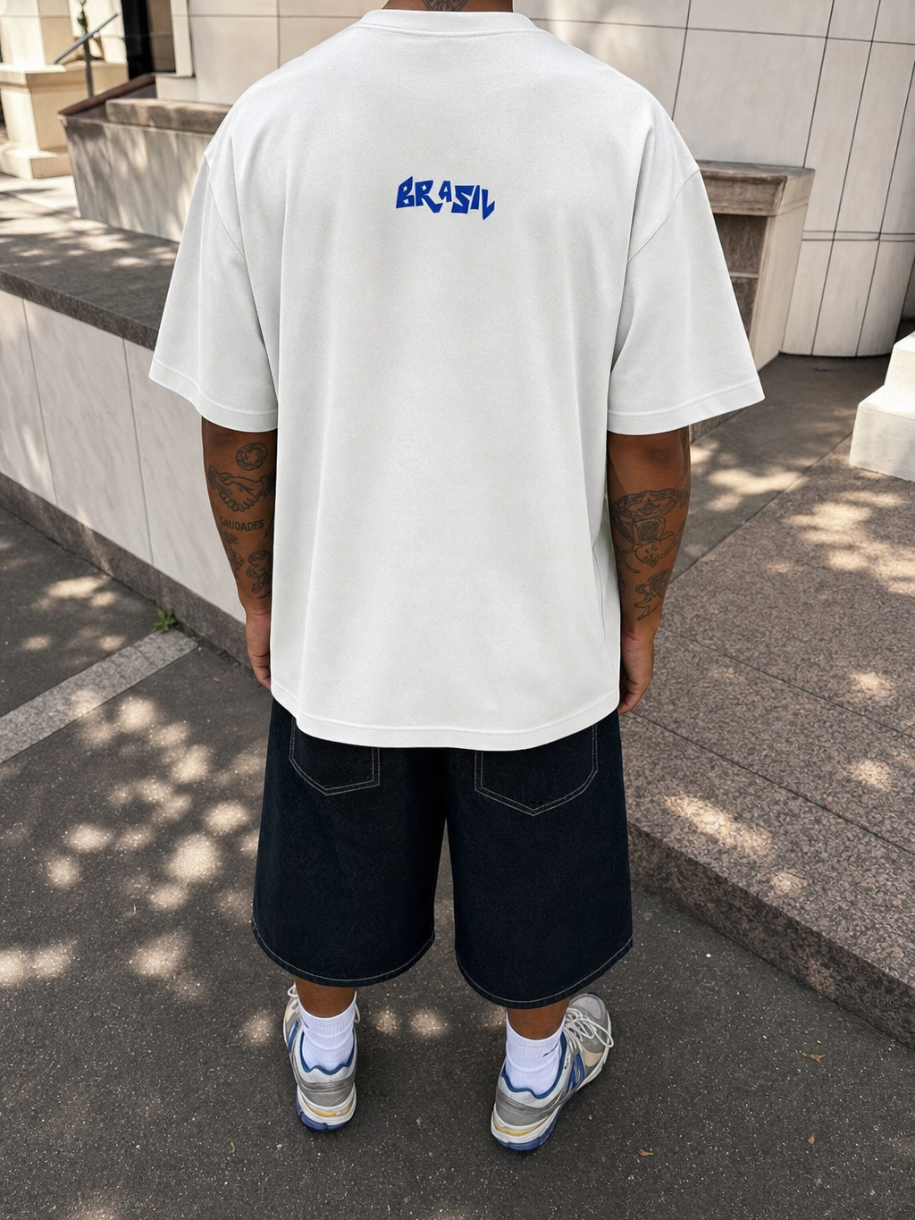 Off Supply Brazil Heritage White T-Shirt – model back