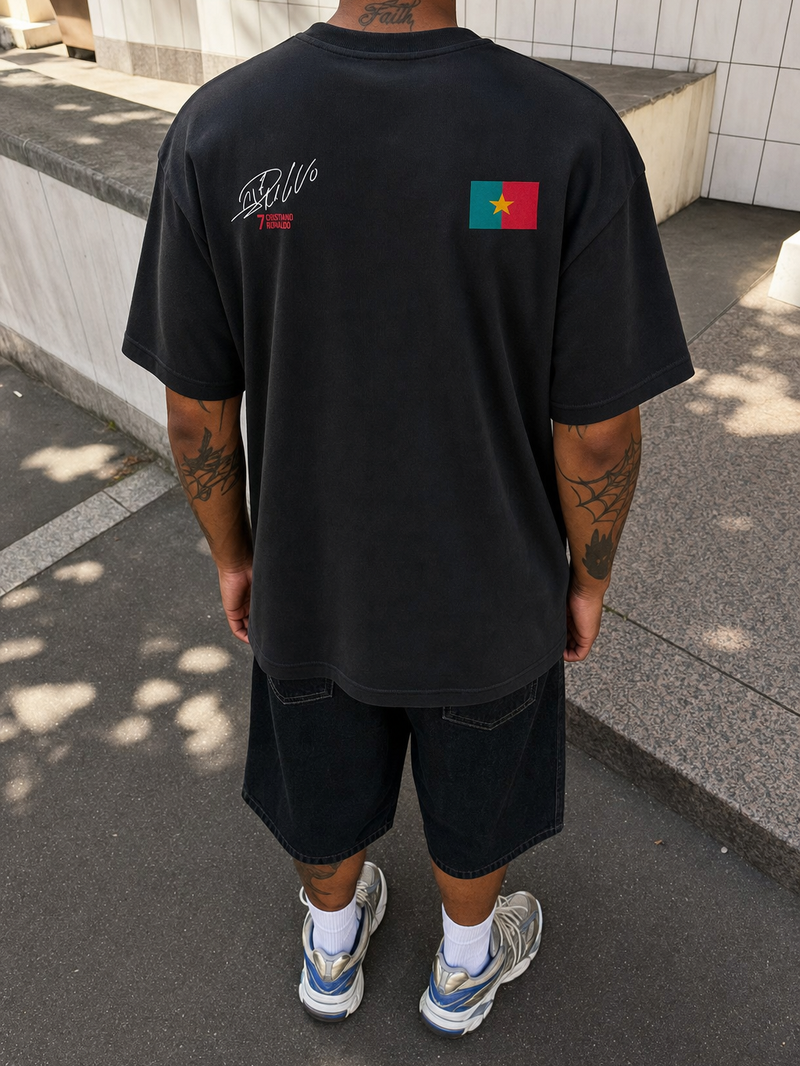 Off Supply CR7 Legacy Black T-Shirt – model back