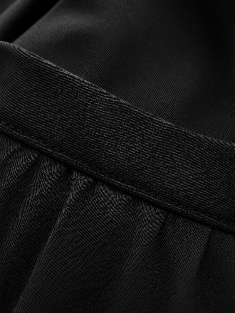 Off Supply Cascade Black Trousers – close-up detail