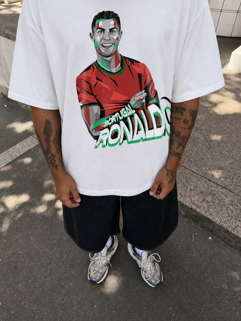Off Supply Ronaldo Vision White T-Shirt – model front