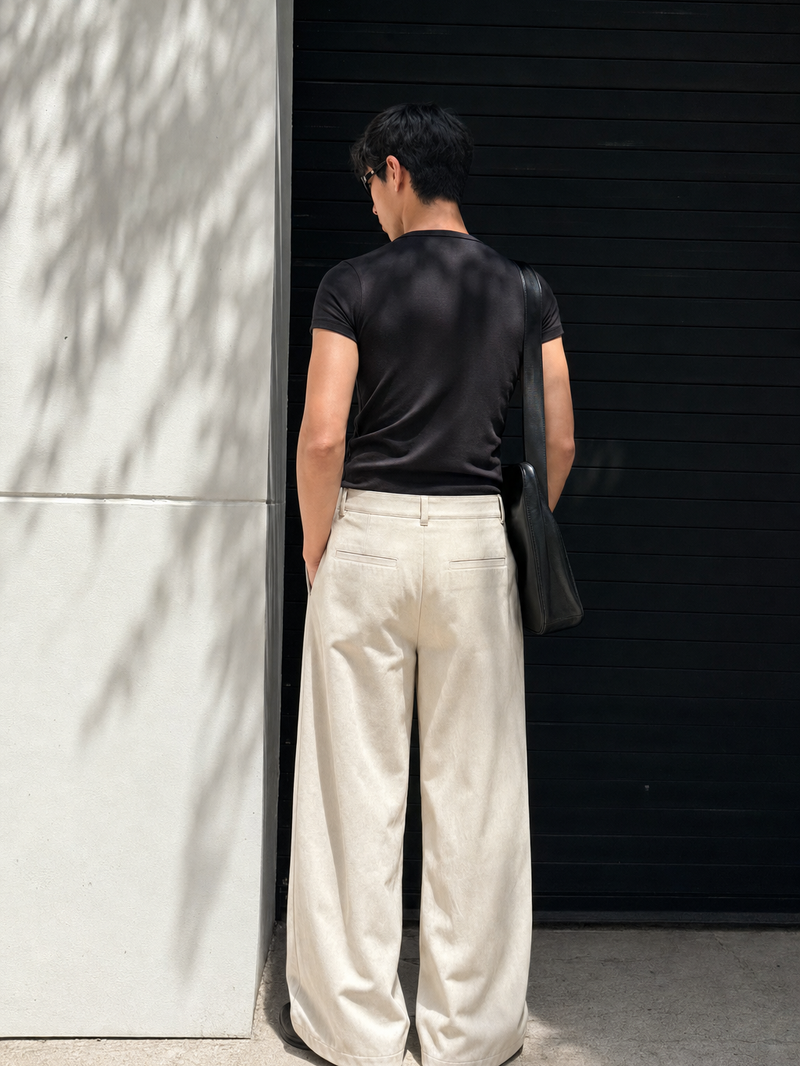 Off Supply Monument Ivory Pants – model back