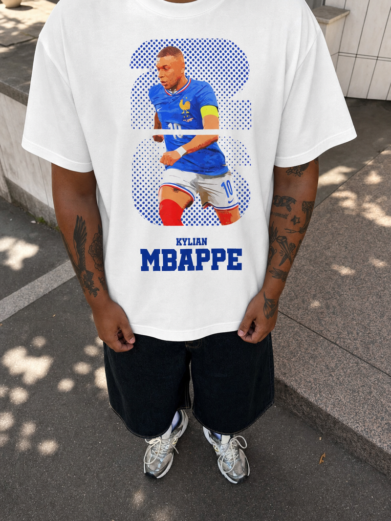 Off Supply Mbappé Velocity White T-Shirt – model front
