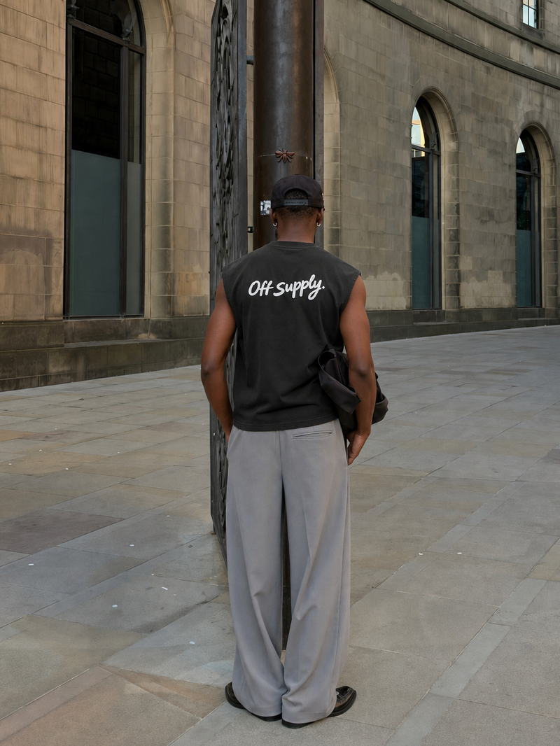 OFF SUPPLY MET YOUR MOM BLACK TANK – model back