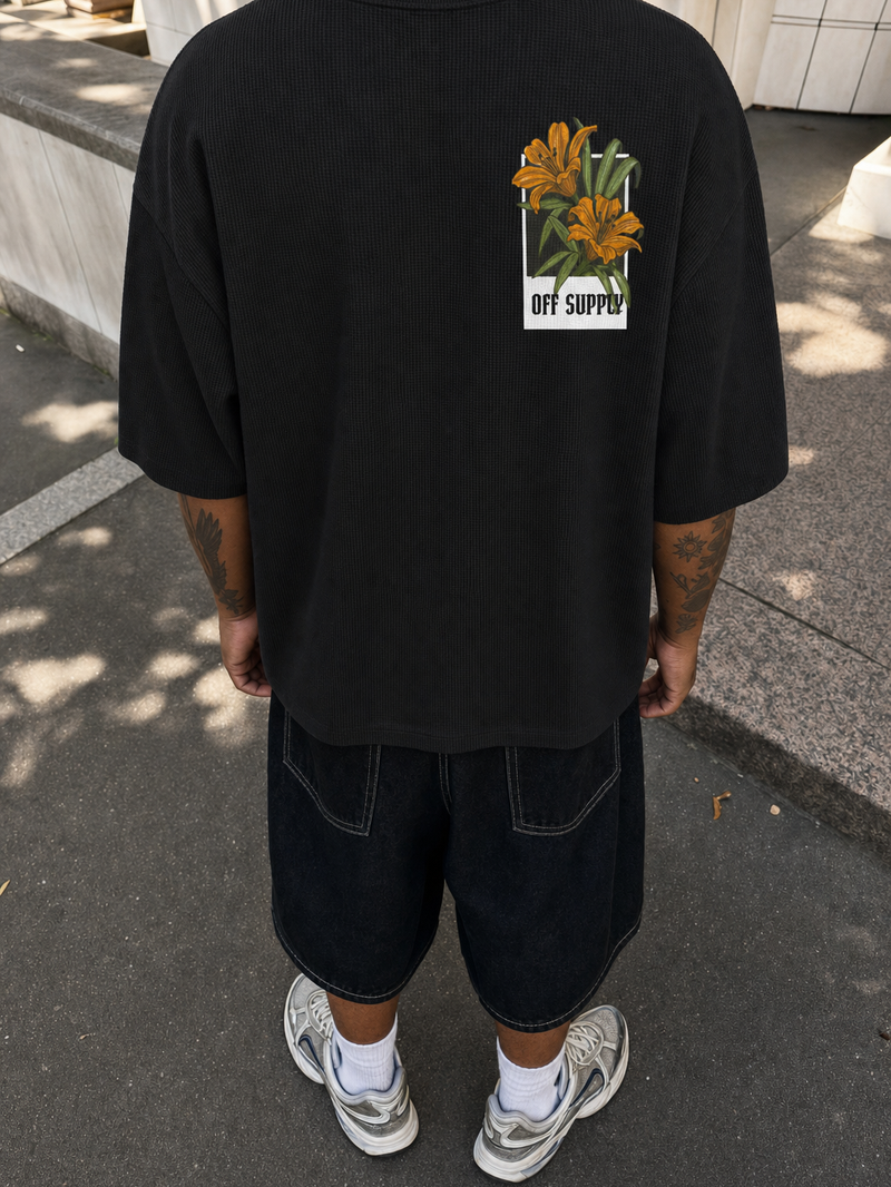 Off Supply Unknown Paradise Waffle T-shirt – model back