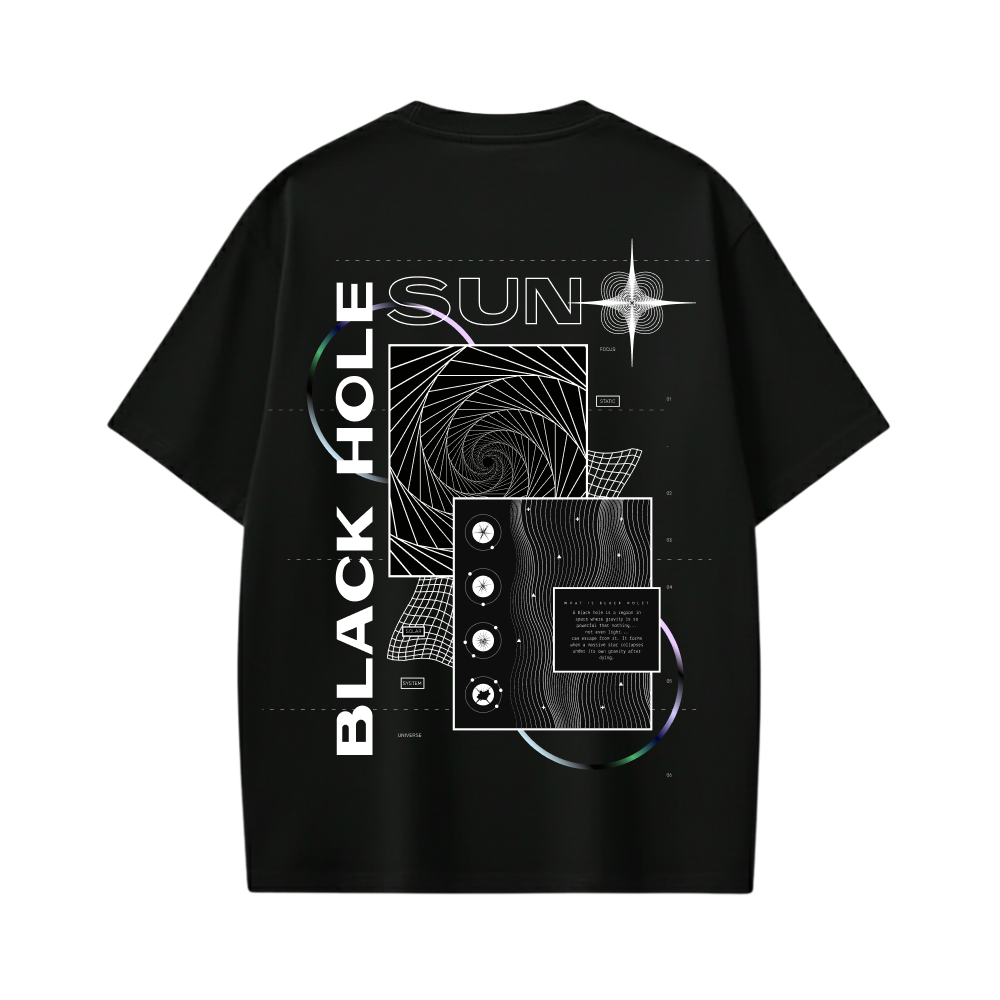Off Supply Black hole T-shirt Black