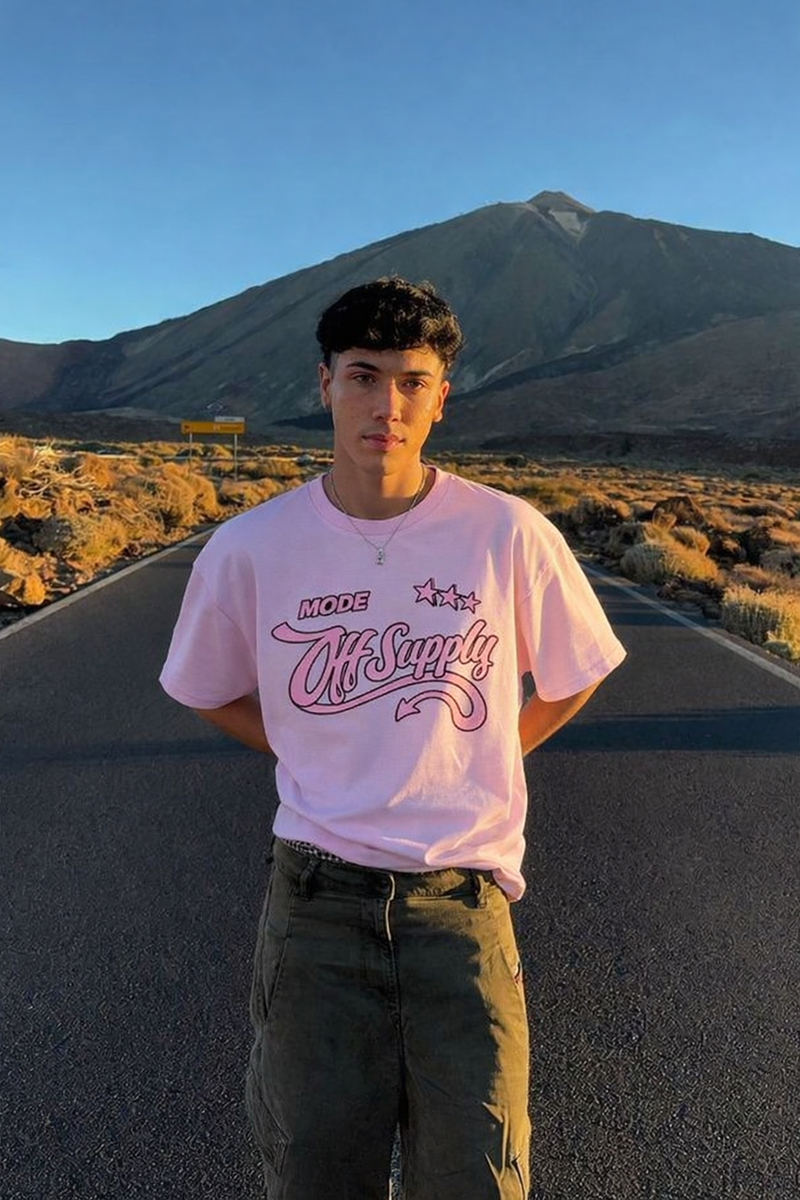 Off supply Devil Mode T- Shirt Pink