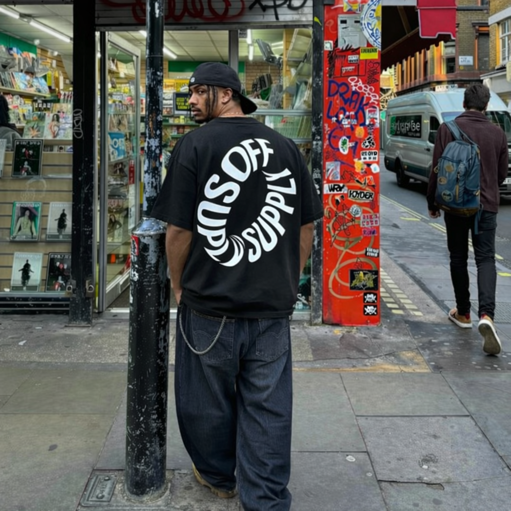 Off Supply Premium Heavyweight Graphic Black T-Shirt
