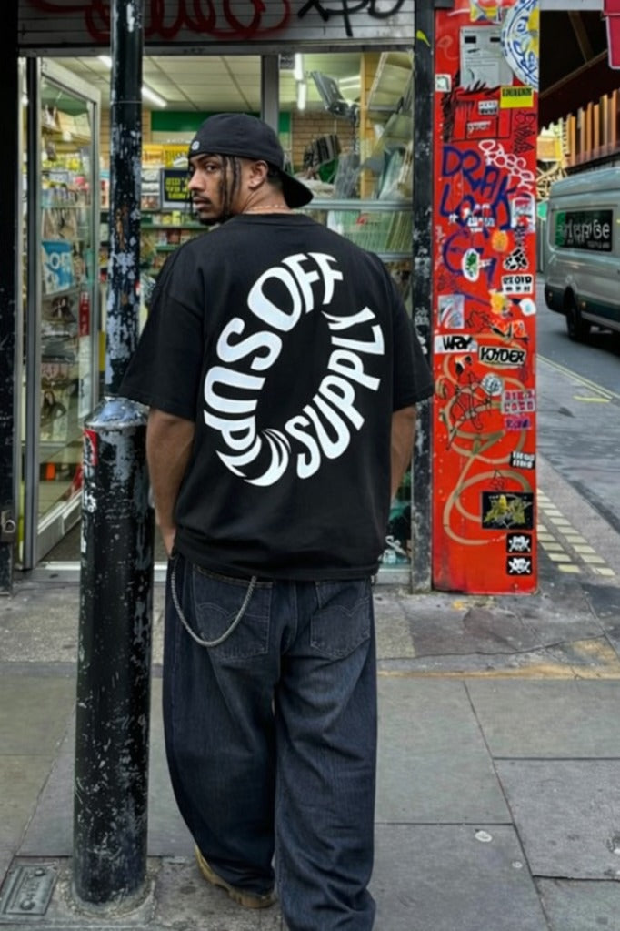 Off Supply Premium Heavyweight Graphic Black T-Shirt