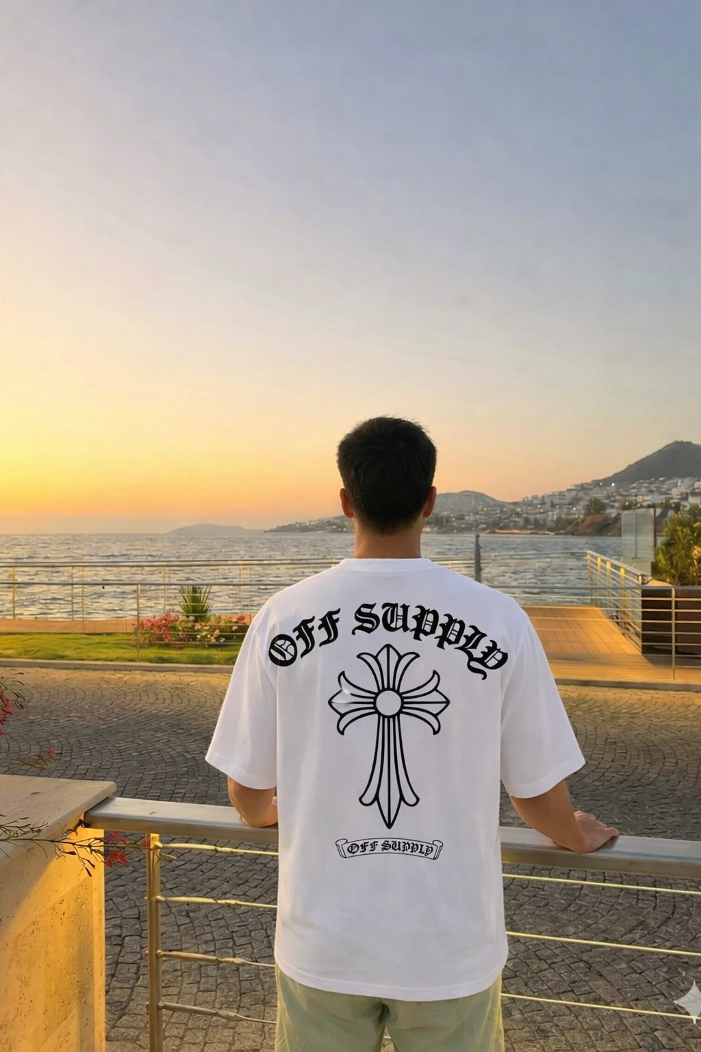 Off Supply Premium Ornate Cross T-Shirt