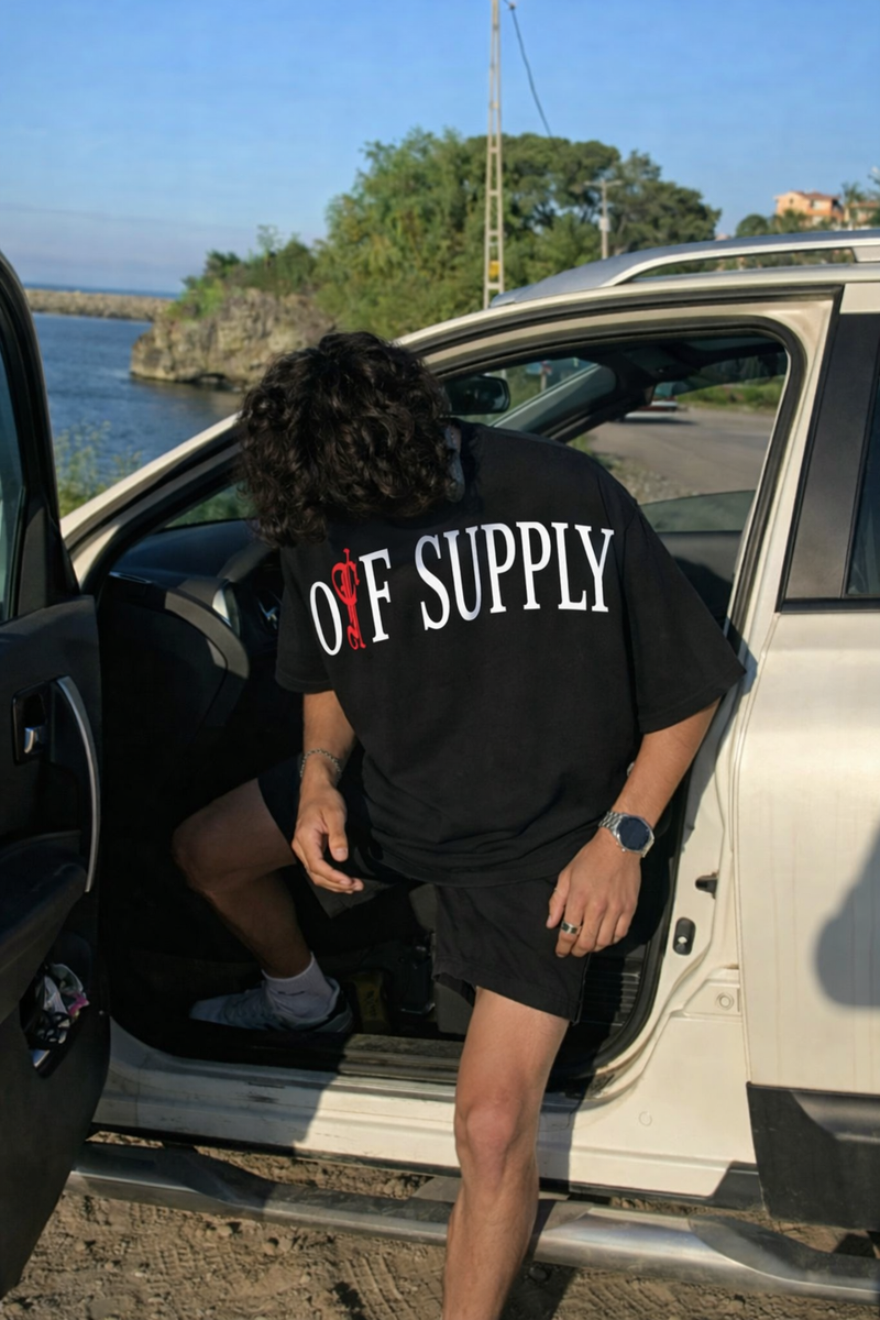 Off Supply Aurora Flames Statement T-shirt