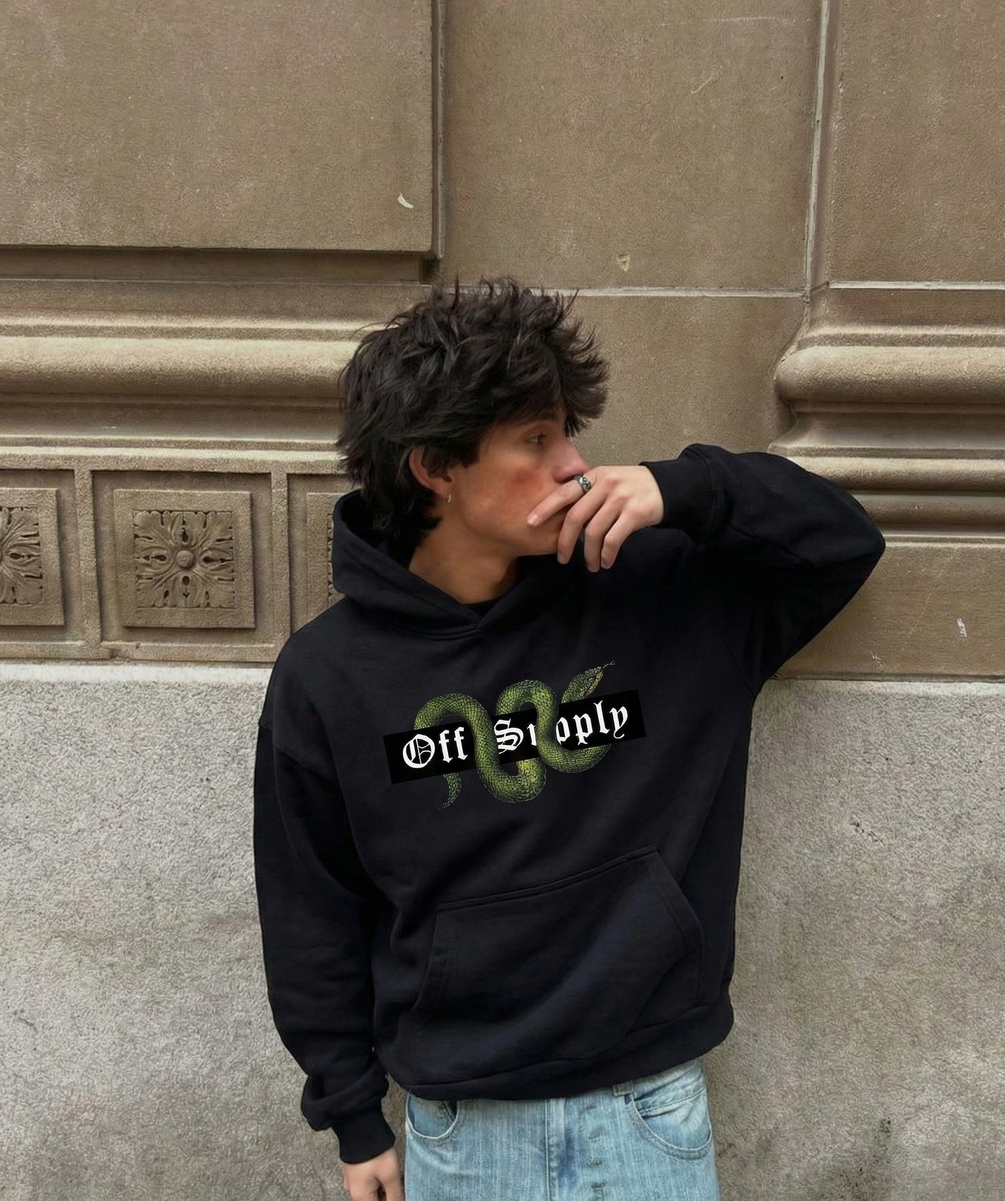 Off Supply Serpent Statement Graphic hoodie